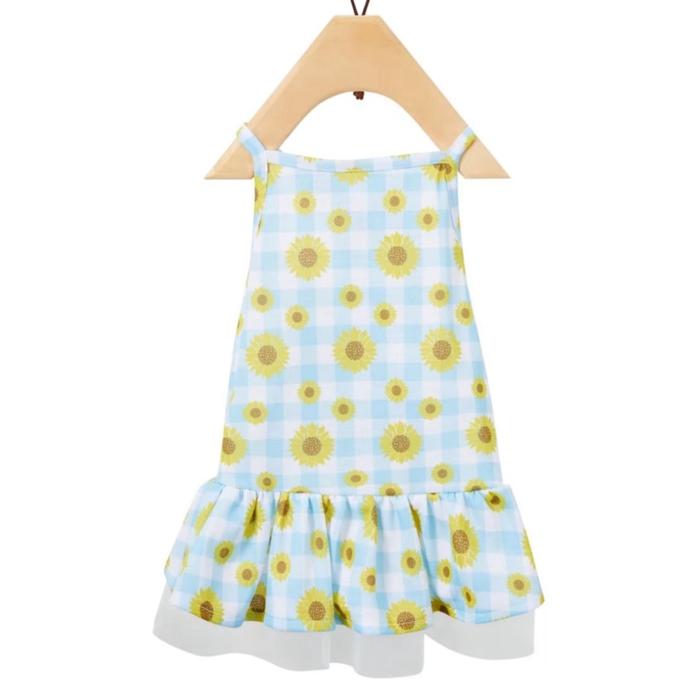 Frisco Sunflower Gingham Dog & Cat Dress, XS
